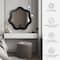 Glitzhome® 33.5" Modern Black Triple Wood Frame Wavy Wall Mirror